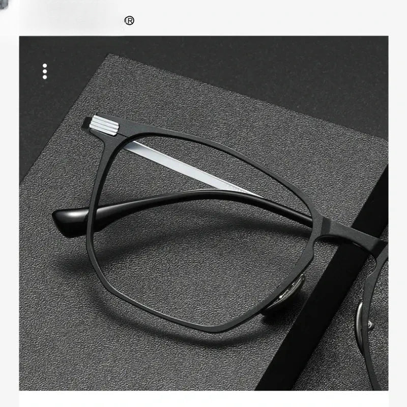 Men's Square Full Rim Titanium Reading Glasses 4224 — view 3 | Rx Spectacle
