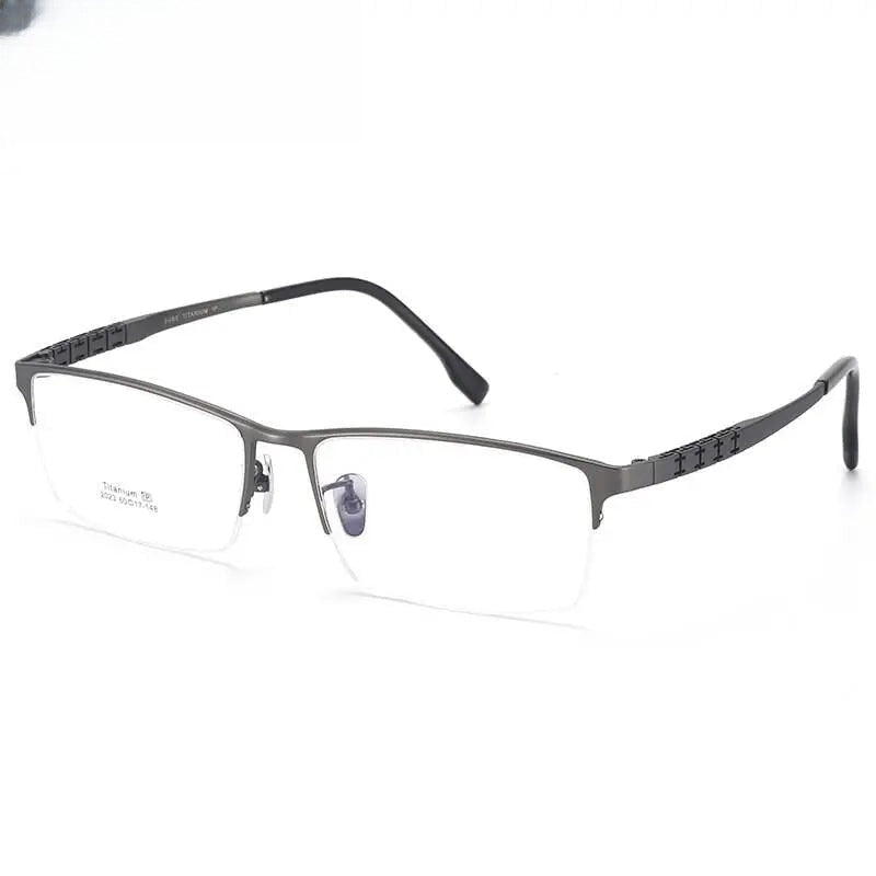 Men's Rectangular Semi-Rimless Titanium Prescription Glasses 2022 — view 3 | Rx Spectacle