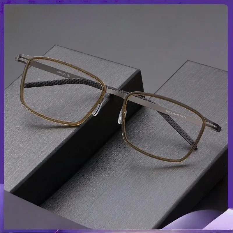 Men's Square Full Rim Titanium Oversized Prescription Glasses 698009 — view 1 | Rx Spectacle