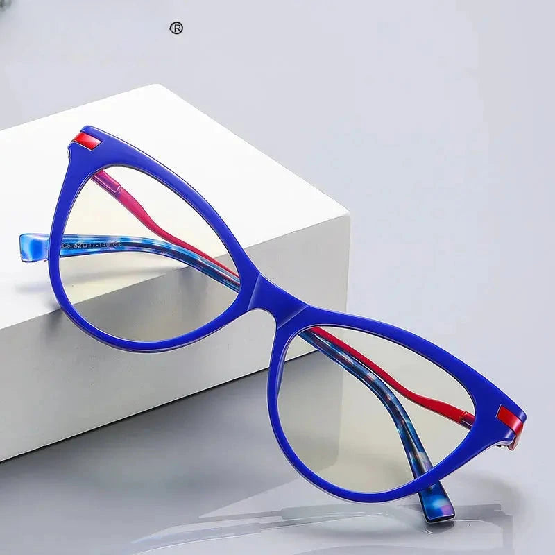 Women's Cat Eye Full Rim Titanium Reading Glasses 2109 — view 1 | Rx Spectacle