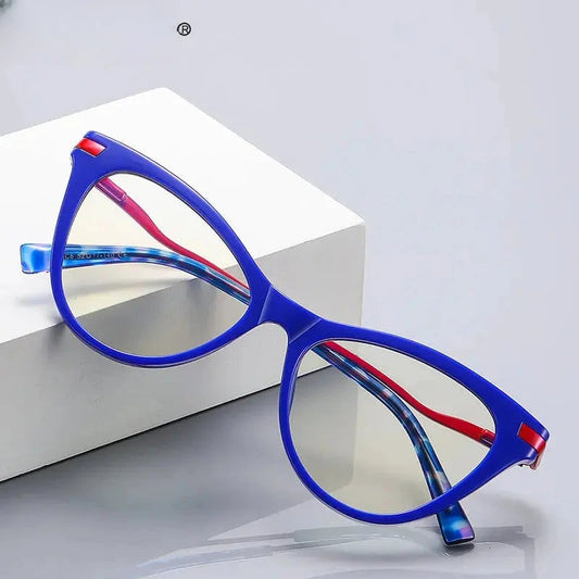 Women's Cat Eye Full Rim Titanium Reading Glasses 2109 — view 1 | Rx Spectacle