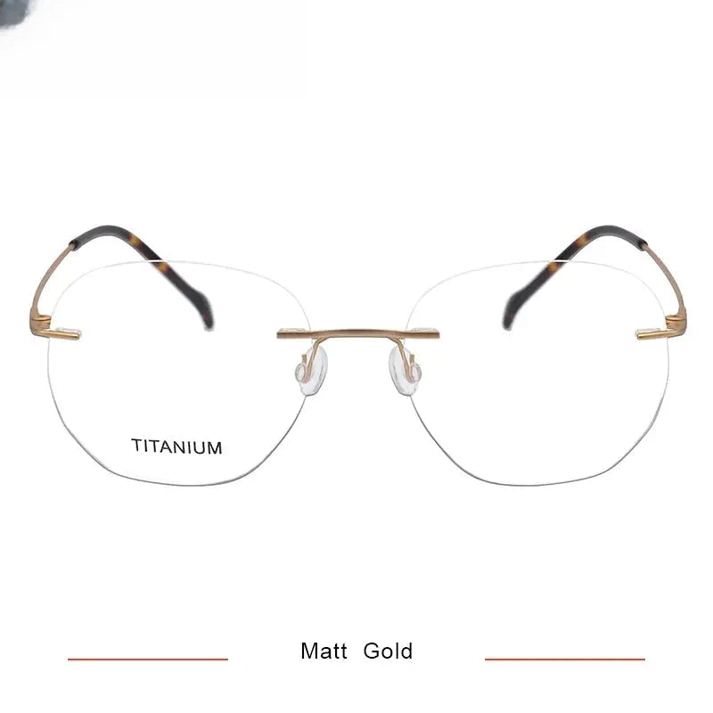 Women's Polygon Rimless Titanium Prescription Glasses 315010 — view 4 | Rx Spectacle