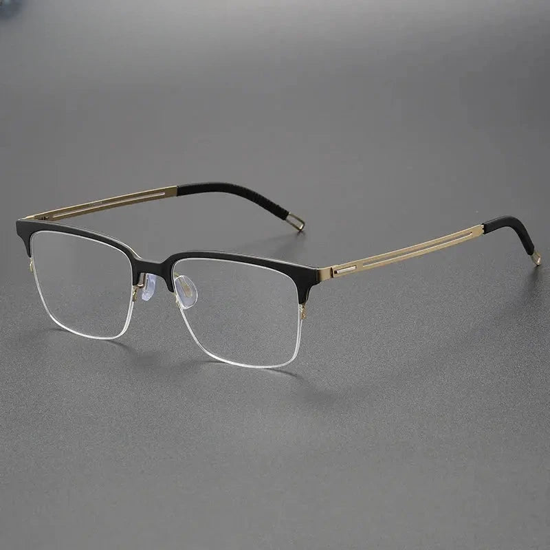 Unisex Square Full Rim Titanium Prescription Glasses 8202312 — view 1 | Rx Spectacle