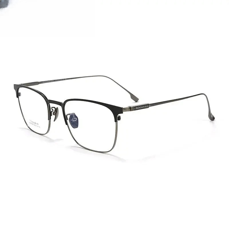 Men's Square Full Rim Titanium Prescription Glasses 81023 — view 3 | Rx Spectacle