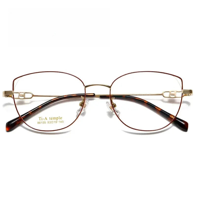 Women's Cat Eye Full Rim Titanium Prescription Glasses 86155 — view 1 | Rx Spectacle