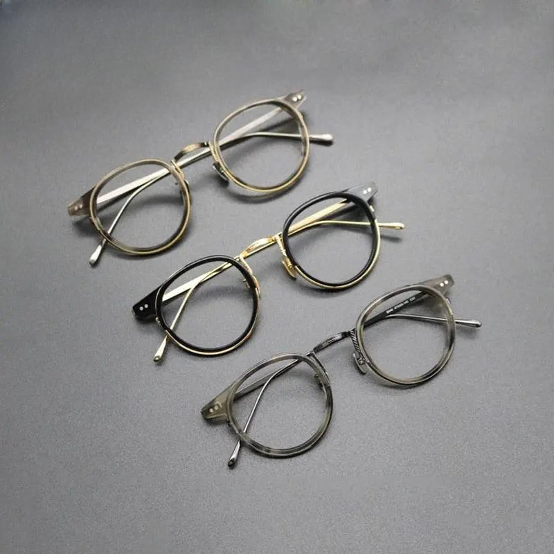 Unisex Round Full Rim Titanium Prescription Glasses Gxyj474 — view 9 | Rx Spectacle