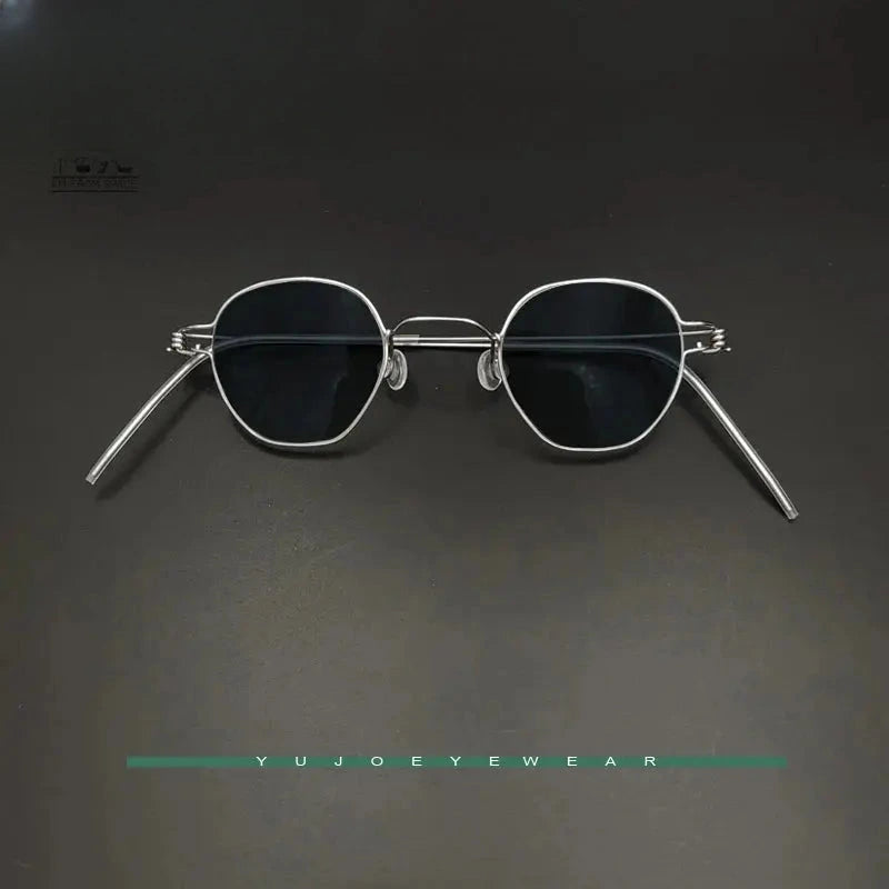 Unisex Polygon Full Rim Stainless Steel Prescription Glasses Y13840 — view 1 | Rx Spectacle