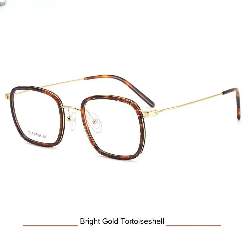 Men's Square Full Rim Titanium Prescription Glasses Kr16044 — view 6 | Rx Spectacle