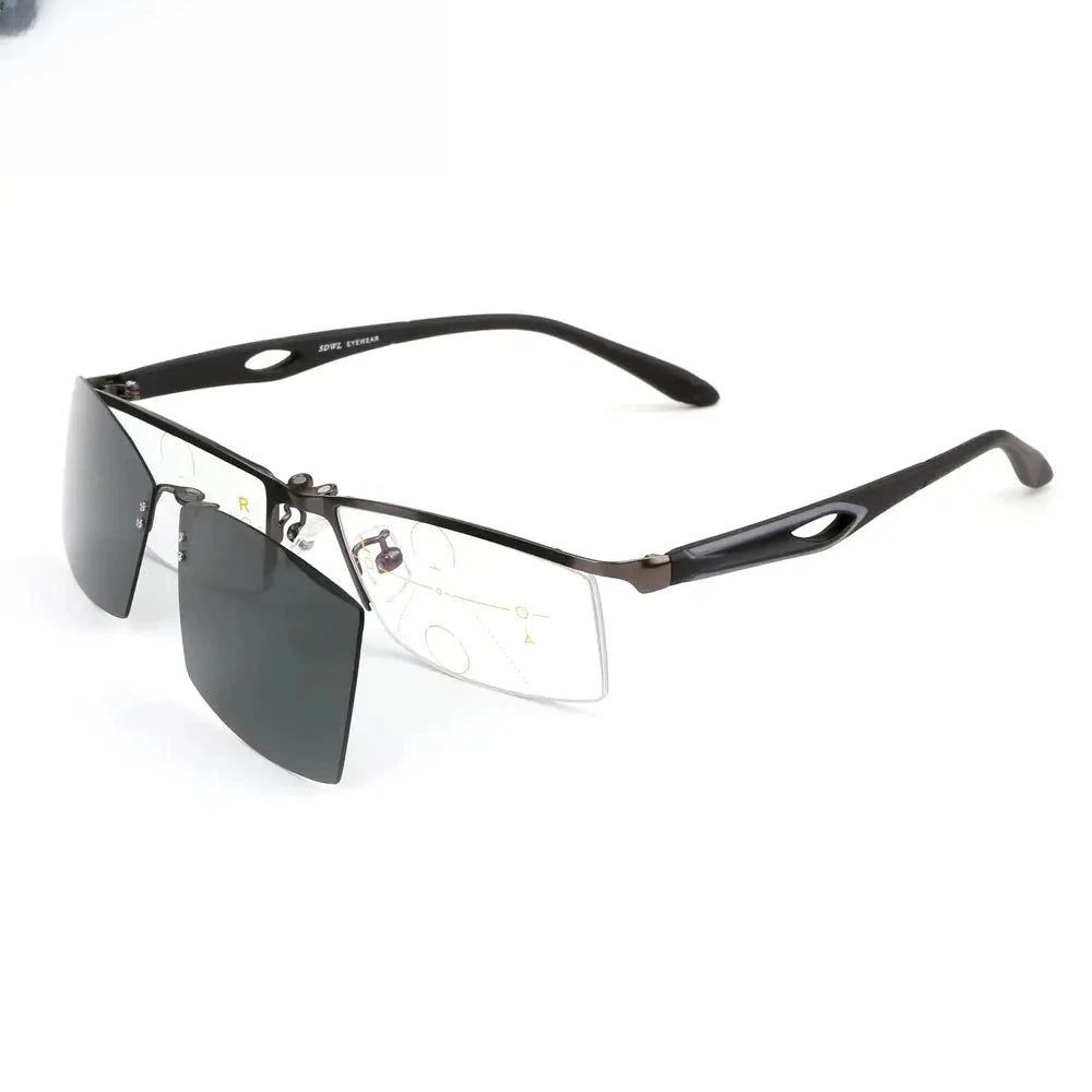 Women's Square Semi-Rimless Alloy Clip-On Prescription Glasses 4932 — view 1 | Rx Spectacle