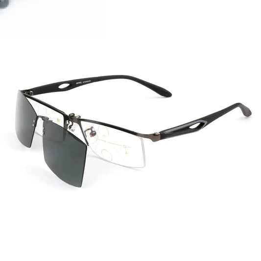 Women's Square Semi-Rimless Alloy Clip-On Prescription Glasses 4932 — view 1 | Rx Spectacle