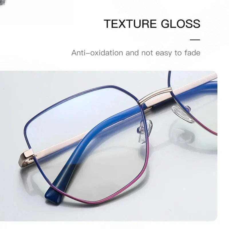 Women's Polygon Full Rim Stainless Steel Reading Glasses 3093 — view 5 | Rx Spectacle