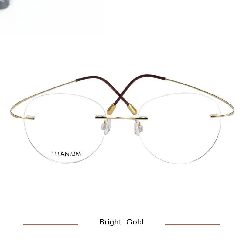 Unisex Round Rimless Titanium Prescription Glasses Kr16017 — view 5 | Rx Spectacle