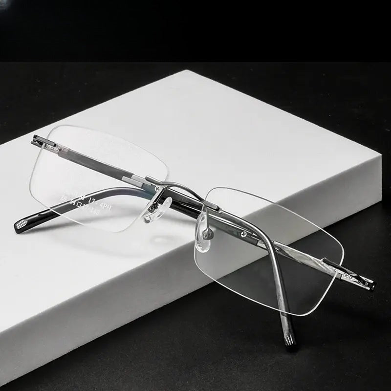 Women's Polygon Rimless Titanium Prescription Glasses 396119 — view 1 | Rx Spectacle