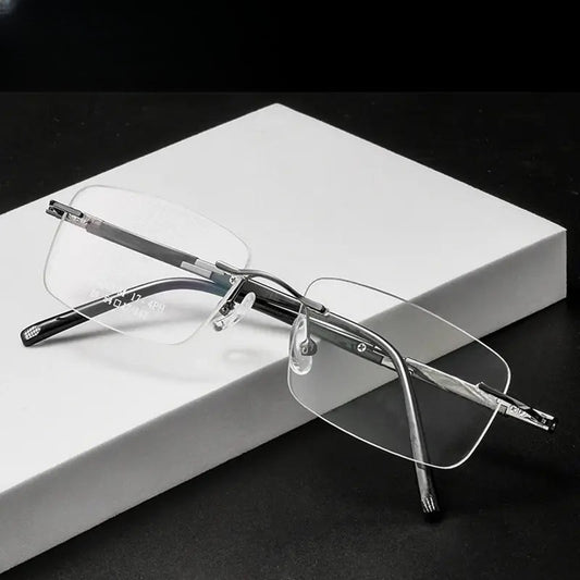 Women's Polygon Rimless Titanium Prescription Glasses 396119 — view 1 | Rx Spectacle