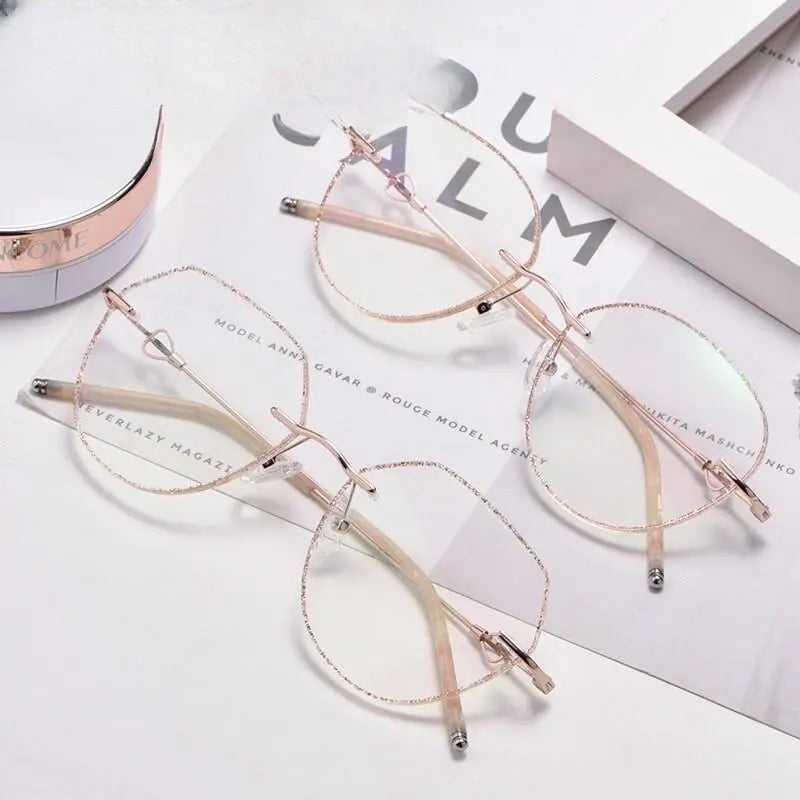 Women's Rimless Alloy Prescription Glasses H8170 — view 1 | Rx Spectacle