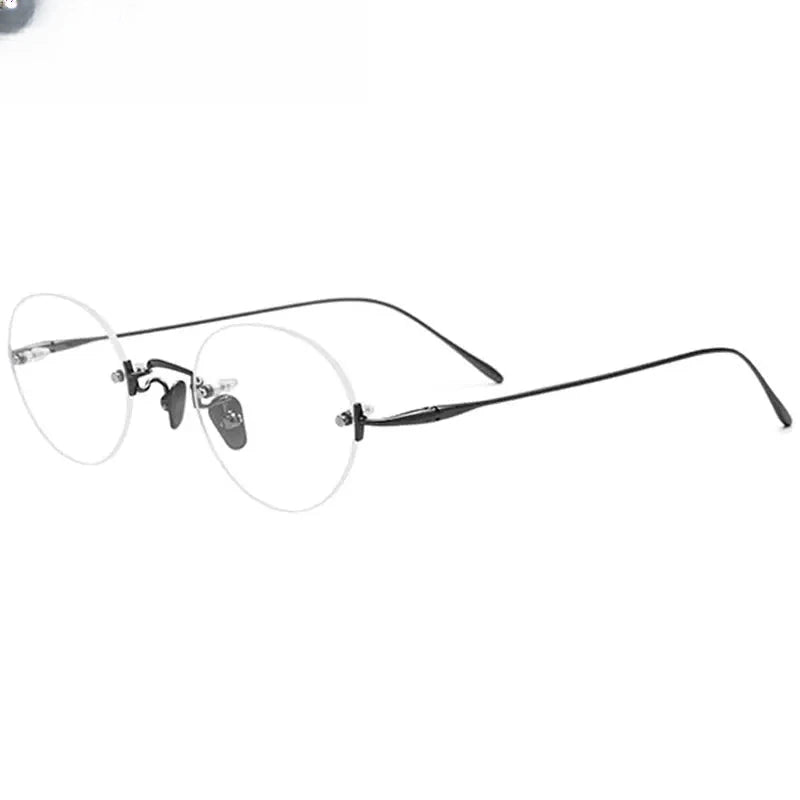 Women's Oval Rimless Titanium Prescription Glasses 311869 — view 6 | Rx Spectacle