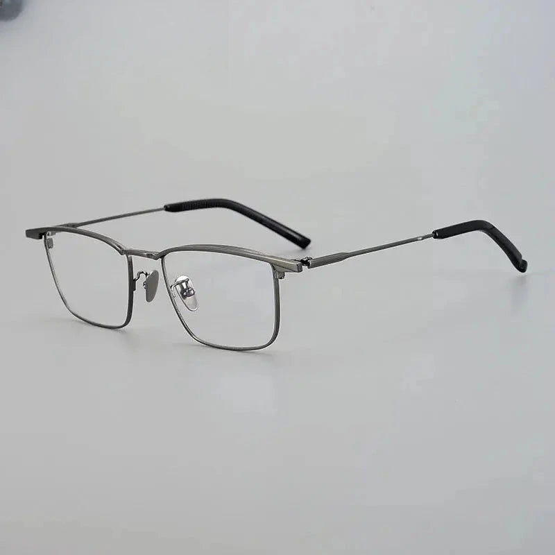 Unisex Browline Full Rim Titanium Oversized Prescription Glasses 881156 — view 4 | Rx Spectacle
