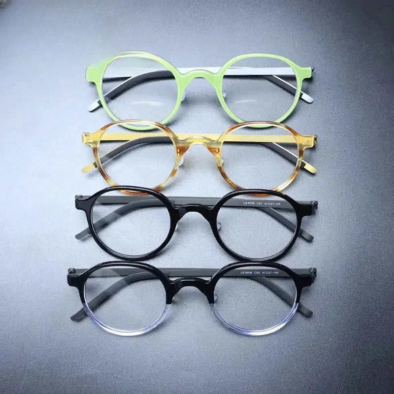 Unisex Round Full Rim Acetate Prescription Glasses Gxyj1239 — view 2 | Rx Spectacle
