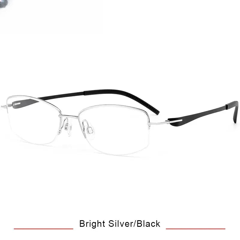 Unisex Oval Semi-Rimless Titanium Screwless Prescription Glasses 350031 — view 4 | Rx Spectacle