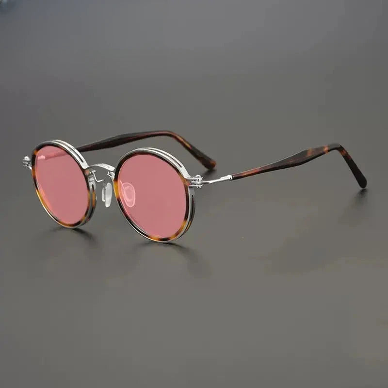 Unisex Round Full Rim Titanium Prescription Glasses Mo10 — view 10 | Rx Spectacle