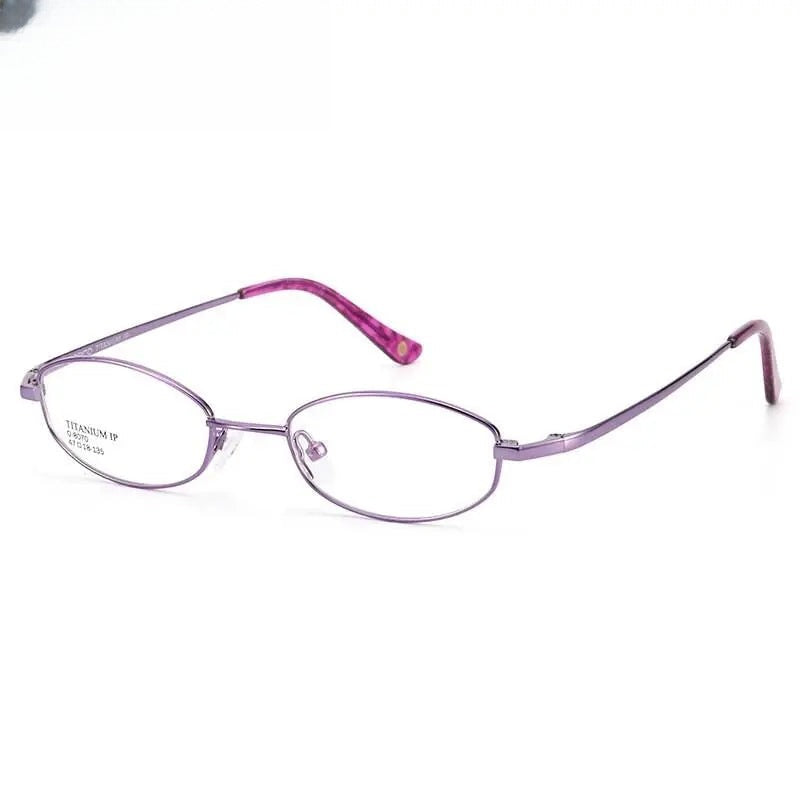 Unisex Oval Full Rim Titanium Prescription Glasses 8070 — view 23 | Rx Spectacle