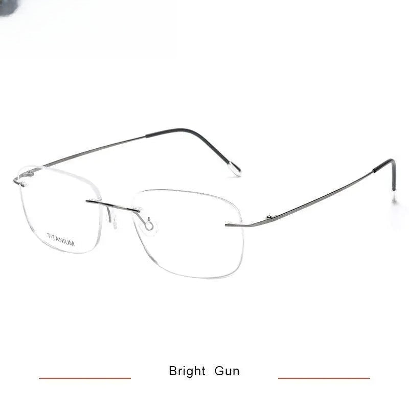 Men's Square Rimless Titanium Prescription Glasses Kr16010 — view 3 | Rx Spectacle
