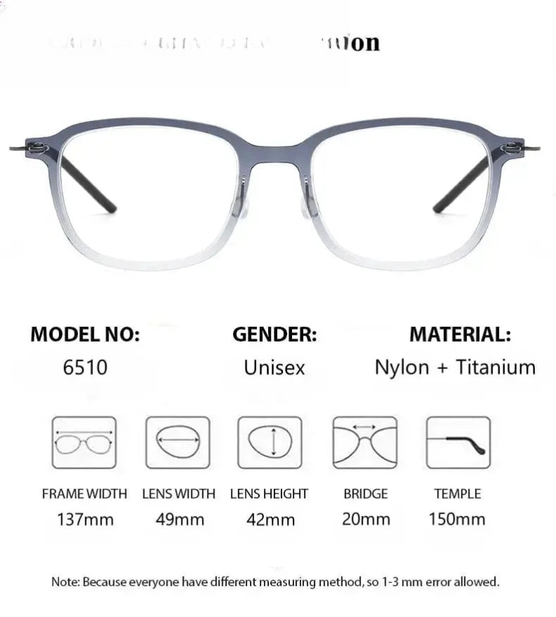 Women's Square Full Rim Titanium Prescription Glasses 616510 — view 2 | Rx Spectacle
