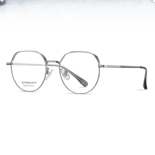 Women's Round Full Rim Titanium Flat Top Prescription Glasses 6225 — view 1 | Rx Spectacle