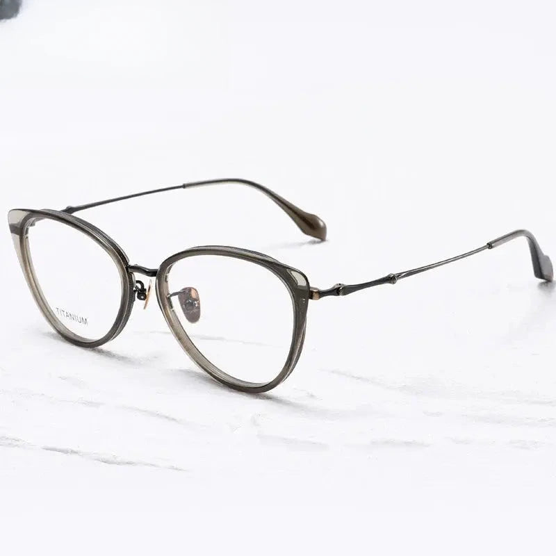 Women's Cat Eye Full Rim Titanium Prescription Glasses 8716660 — view 1 | Rx Spectacle