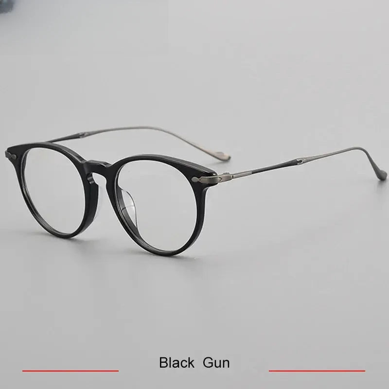 Unisex Round Full Rim Titanium Prescription Glasses 715889 — view 4 | Rx Spectacle