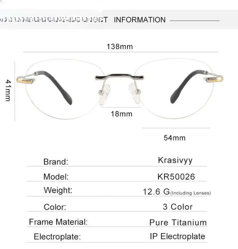 Women's Polygon Rimless Titanium Prescription Glasses 450026 — view 2 | Rx Spectacle
