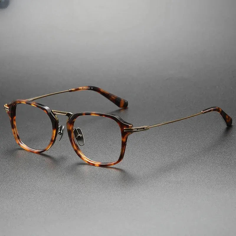Men's Square Full Rim Titanium Flat Top Oversized Reading Glasses 44413 — view 6 | Rx Spectacle