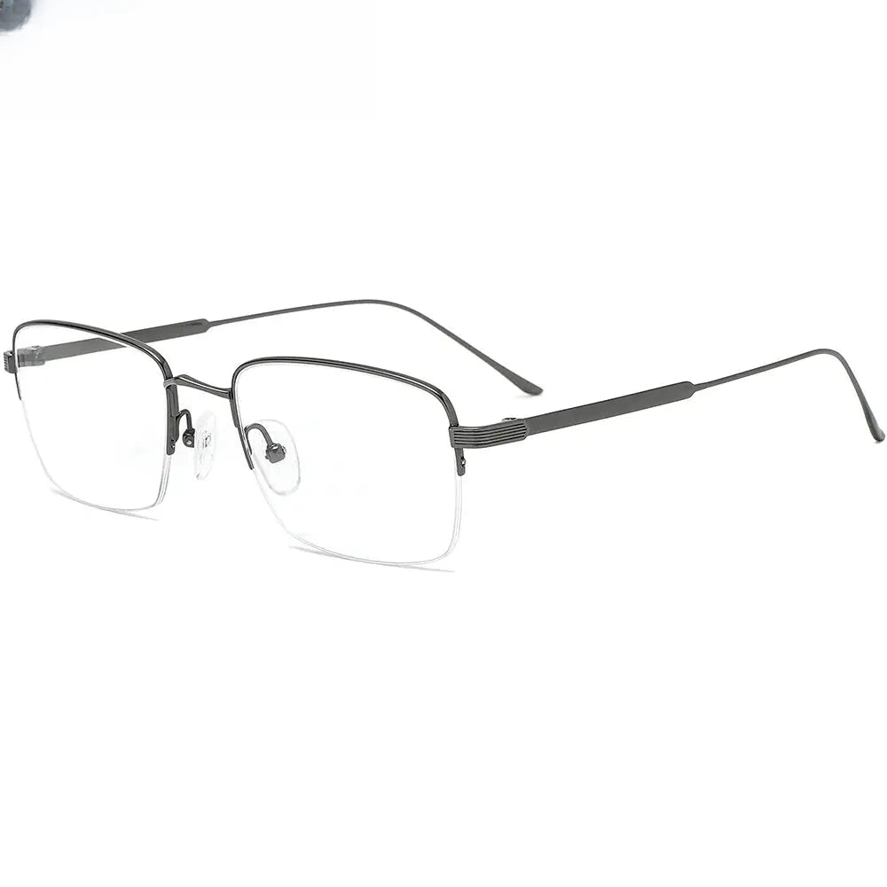 Unisex Square Semi-Rimless Titanium Prescription Glasses 710262 — view 1 | Rx Spectacle