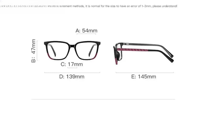 Women's Square Full Rim Plastic Reading Glasses Pfd2135 — view 13 | Rx Spectacle