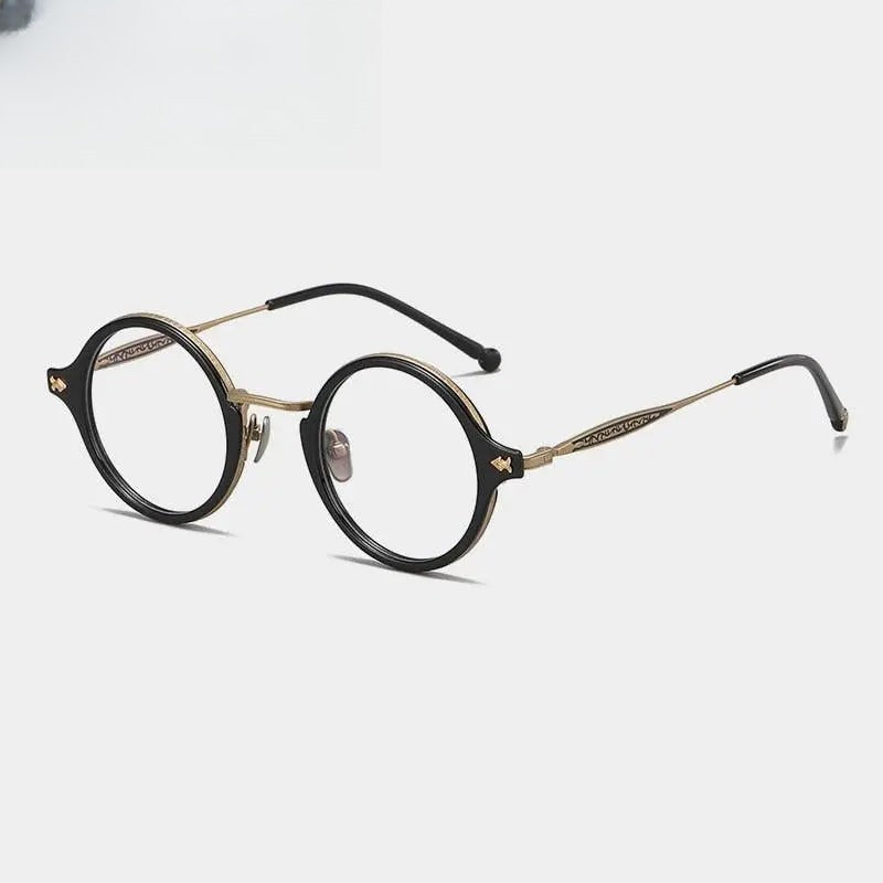 Unisex Round Full Rim Titanium Prescription Glasses Gxyj1060 — view 5 | Rx Spectacle