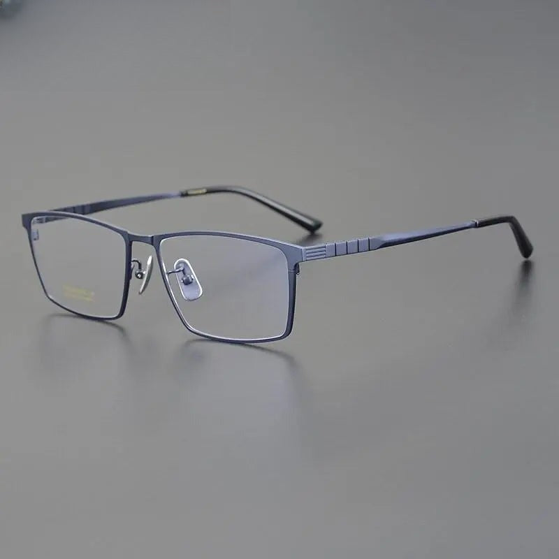 Men's Square Full Rim Titanium Prescription Glasses Dj066 — view 6 | Rx Spectacle