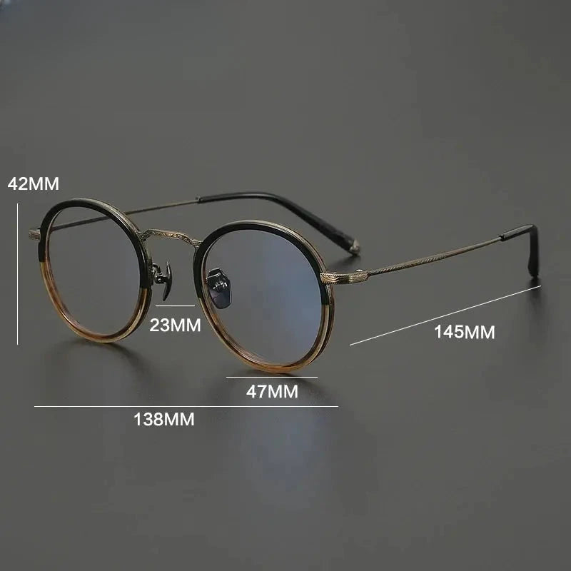 Women's Oval Full Rim Titanium Prescription Glasses G1288 — view 2 | Rx Spectacle