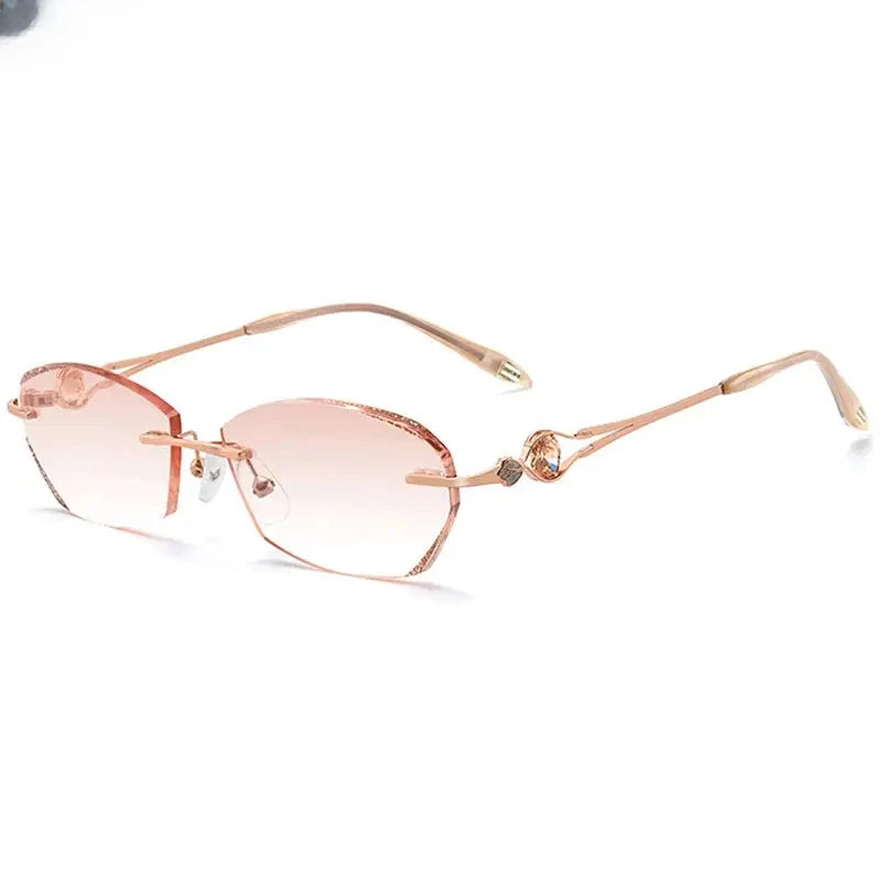 Women's Oval Rimless Titanium Prescription Glasses 52006 — view 4 | Rx Spectacle