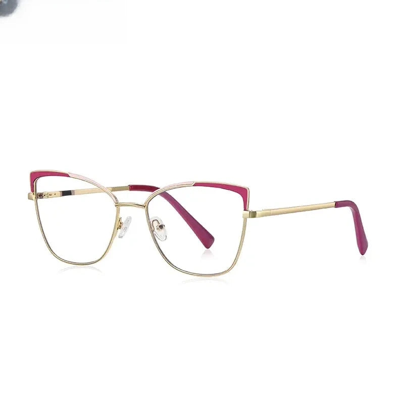 Women's Cat Eye Full Rim Alloy Reading Glasses 3104 — view 9 | Rx Spectacle