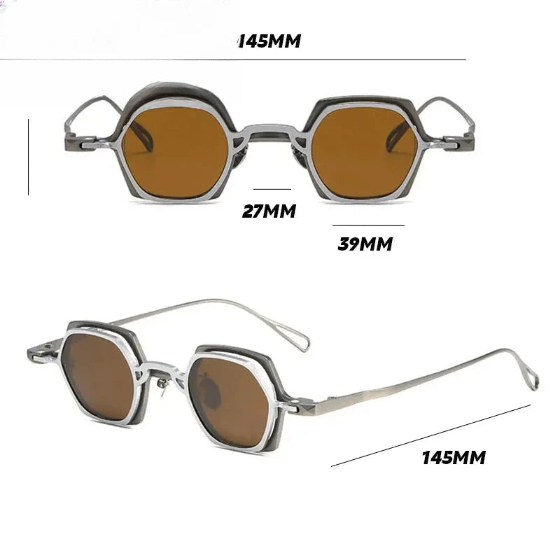 Unisex Polygon Full Rim Titanium Clip-On Prescription Glasses 1511 — view 5 | Rx Spectacle