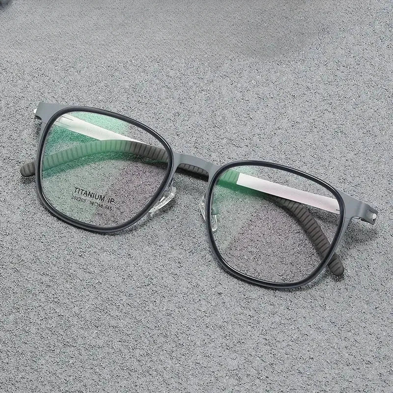 Unisex Round Full Rim Titanium Prescription Glasses 202203 — view 6 | Rx Spectacle