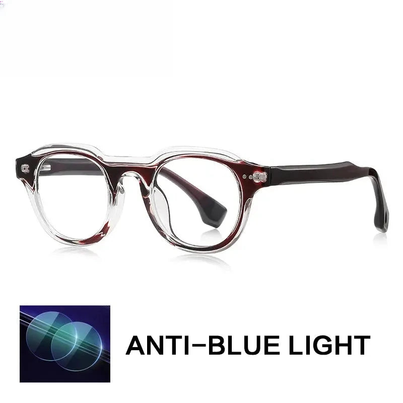 Unisex Oval Full Rim Titanium Prescription Glasses 776088 — view 3 | Rx Spectacle