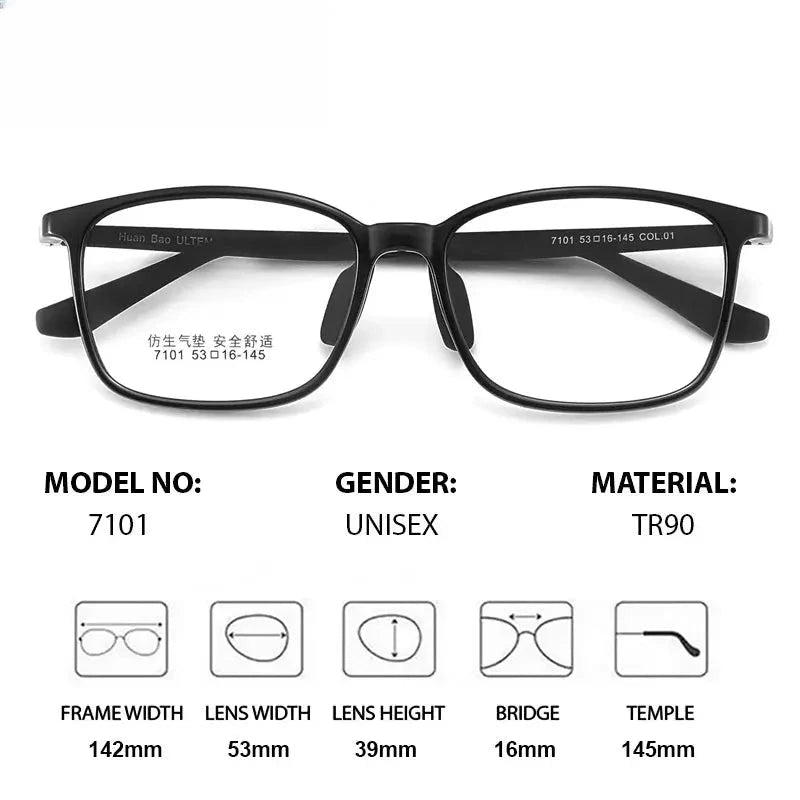 Unisex Square Full Rim Titanium Prescription Glasses 407101 — view 2 | Rx Spectacle