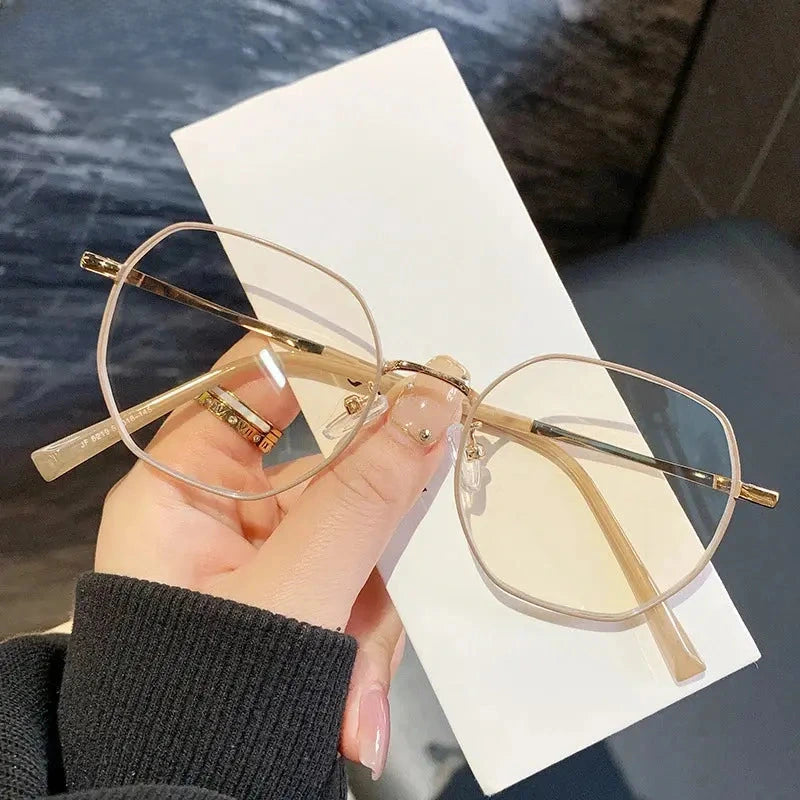 Women's Polygon Full Rim Alloy Reading Glasses 318219 — view 4 | Rx Spectacle