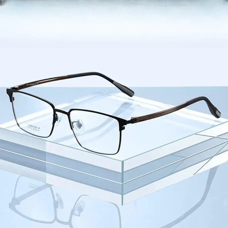 Unisex Square Full Rim Titanium Prescription Glasses 51105 — view 1 | Rx Spectacle