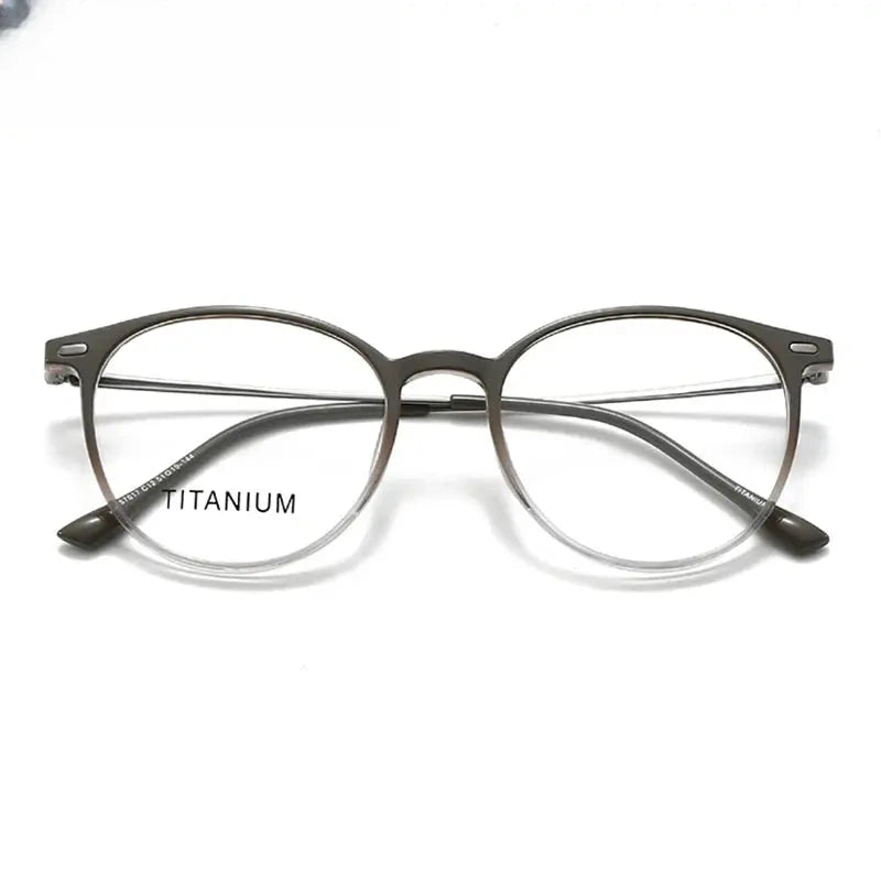 Women's Round Full Rim Titanium Prescription Glasses 57017 — view 8 | Rx Spectacle