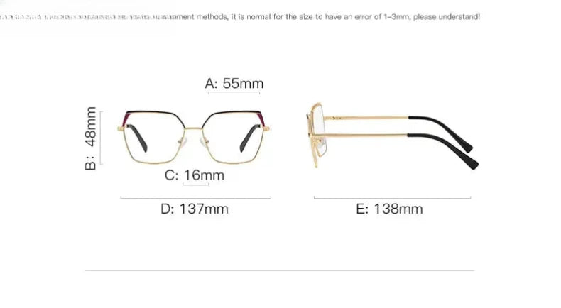 Women's Square Full Rim Alloy Reading Glasses 3102 — view 14 | Rx Spectacle