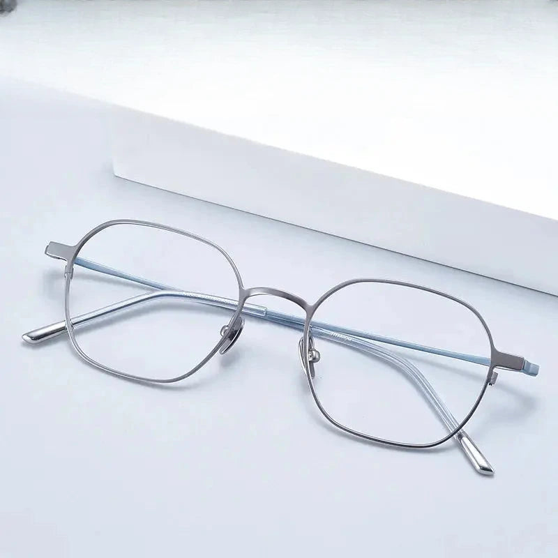 Women's Polygon Full Rim Titanium Prescription Glasses 8156 — view 1 | Rx Spectacle