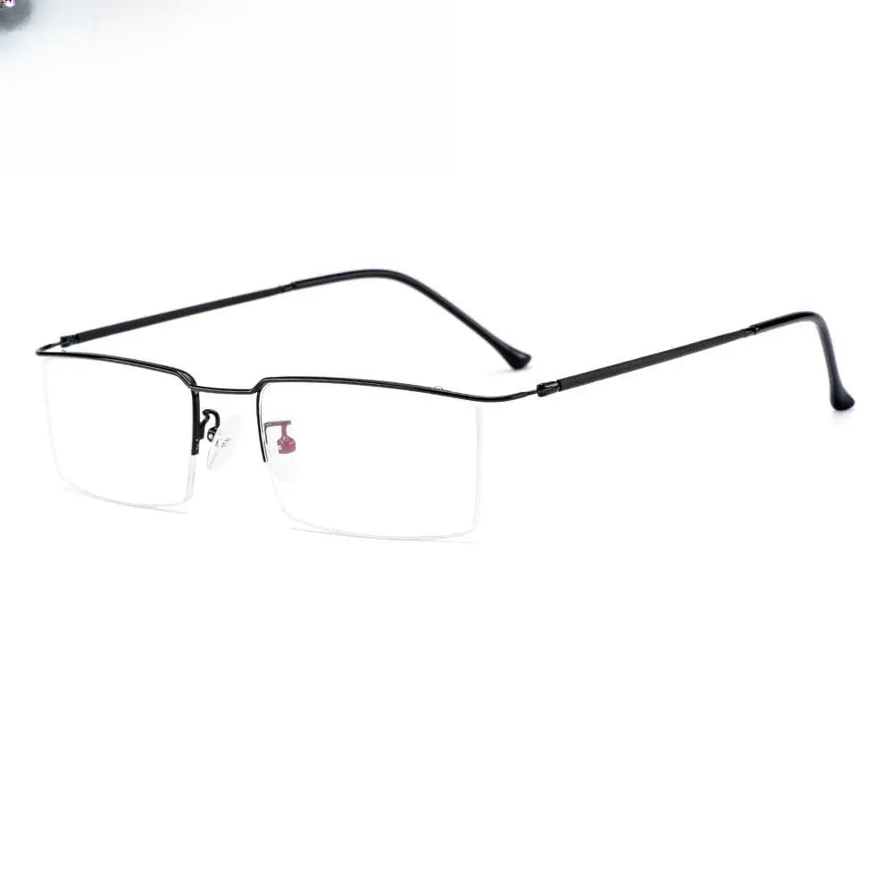 Men's Square Semi-Rimless Titanium Prescription Glasses Y2533 — view 1 | Rx Spectacle