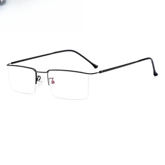 Men's Square Semi-Rimless Titanium Prescription Glasses Y2533 — view 1 | Rx Spectacle